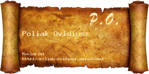 Poliak Ovidiusz névjegykártya